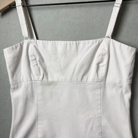 Theory Mini Ivory White Dress Spaghetti Straps Sundress Size 6 - Picture 3 of 10